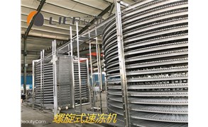 双螺旋速冻机内部构造 螺旋式速冻机运行原理 螺旋式速冻机工作状态 